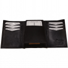 Men Tri Fold Wallet FIXED Flip Up Window ID