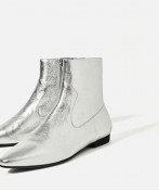 Laminated Leather Ankle Boots