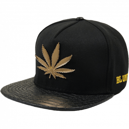 SSLR Men's Adjustable Leaf Shape Studded Flat Bill Caps