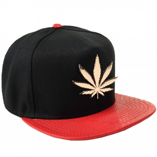 SSLR Men's Adjustable Leaf Shape Studded Flat Bill Caps
