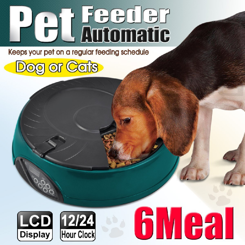 Popamazing 6 Days Cat+-Dog+Rabbit Meal Automatic Pet Feeder Auto Dispenser (Yellow) 